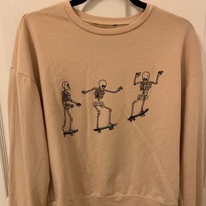 skateboard skeleton sweatshirt
